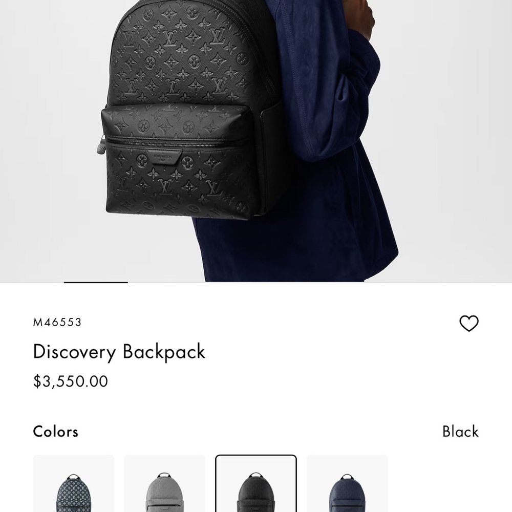 AUTHENTIC Louis Vuitton Monogram Black Discover Backpack